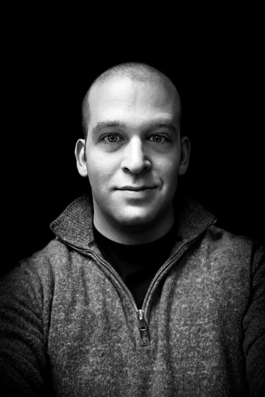 Black-and-white portrait of Tim Katz